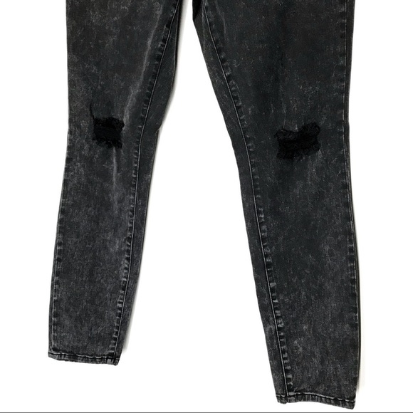 Super Skinny Decree Jeans Juniors Size 9 Black Distressed‎ - Picture 3 of 8